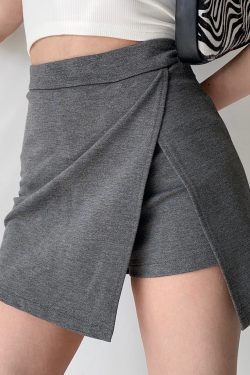 High-Waisted A-Line Skirt with Side Slit - European American Style Summer Mini Skirt for Women, Anti-Exposure Fashion