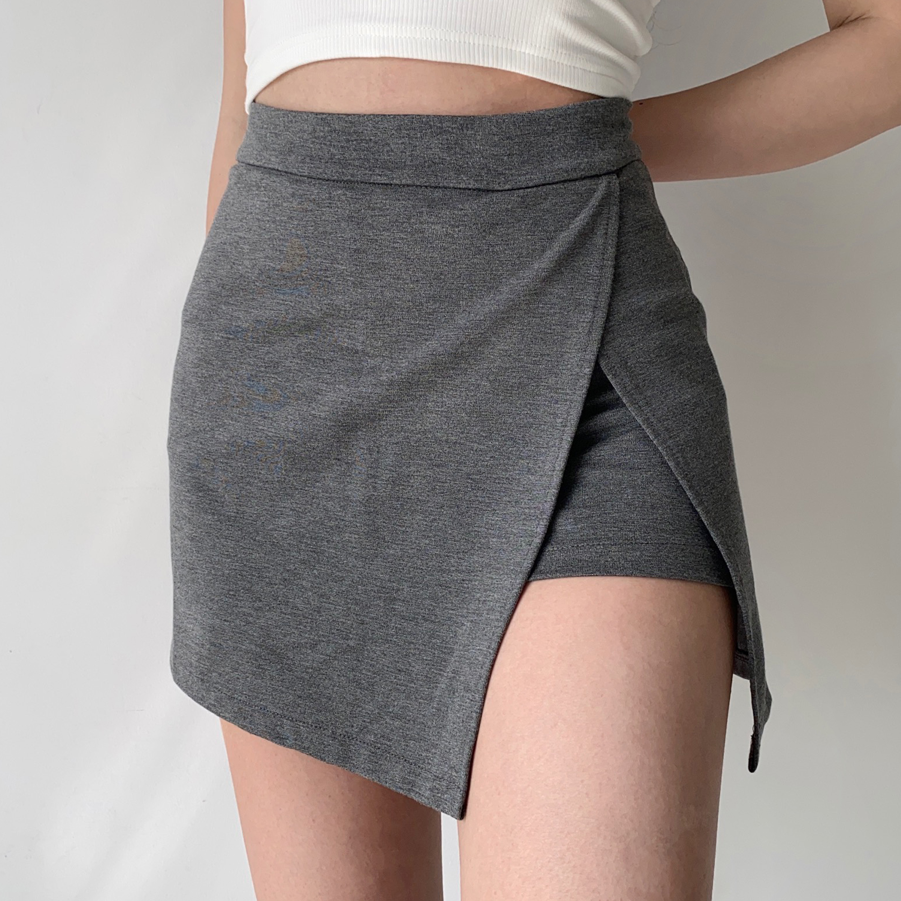 High-Waisted A-Line Skirt with Side Slit - European American Style Summer Mini Skirt for Women, Anti-Exposure Fashion High-Waisted A-Line Skirt with Side Slit - European American Style Summer Mini Skirt for Women, Anti-Exposure Fashion