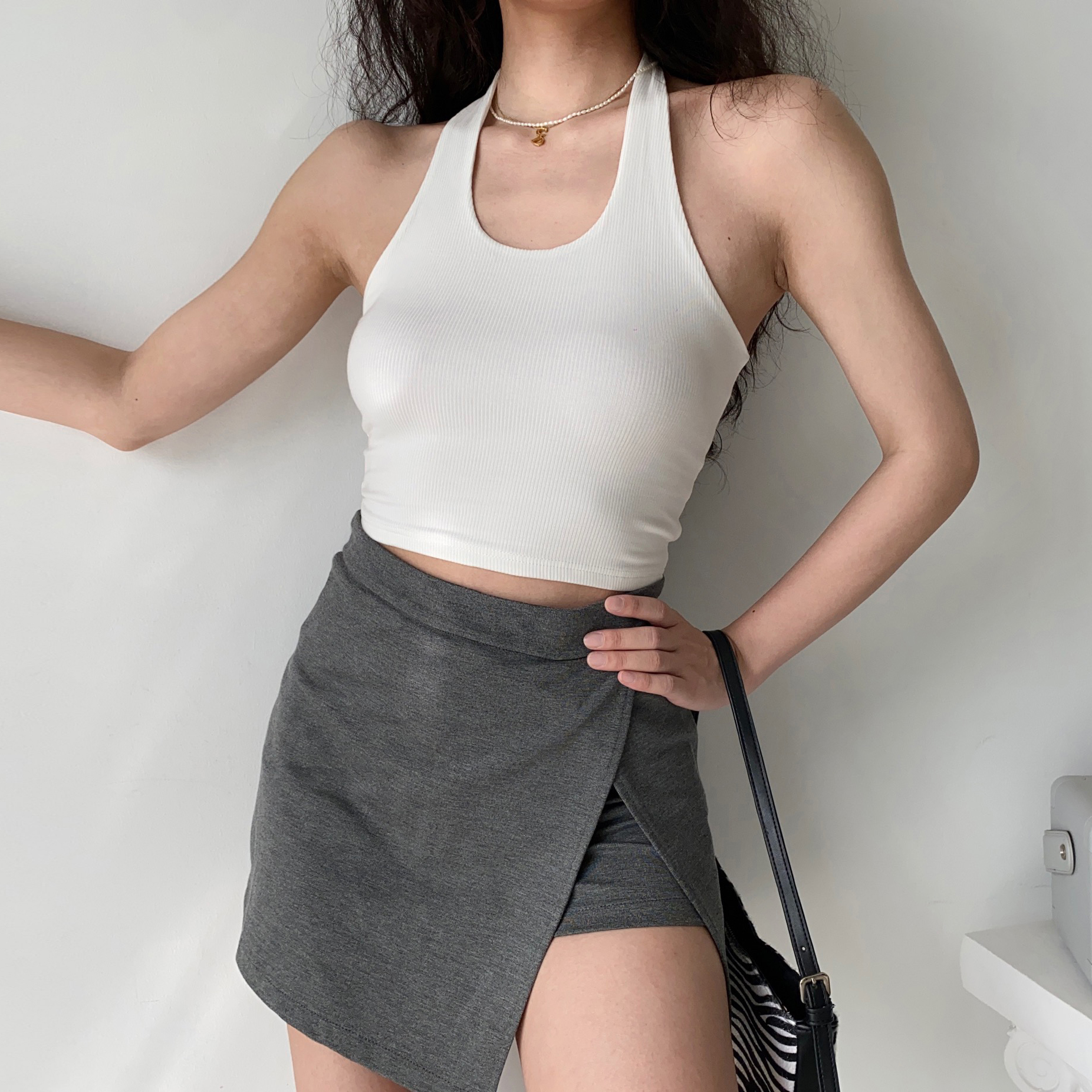 High-Waisted A-Line Skirt with Side Slit - European American Style Summer Mini Skirt for Women, Anti-Exposure Fashion High-Waisted A-Line Skirt with Side Slit - European American Style Summer Mini Skirt for Women, Anti-Exposure Fashion