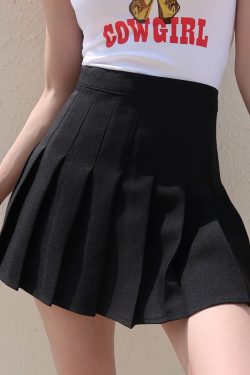 High-Waisted American Retro Pleated Tennis Skirt with Light-Blocking Leggings - Slimming Woven Design for Trendy 90s Style
