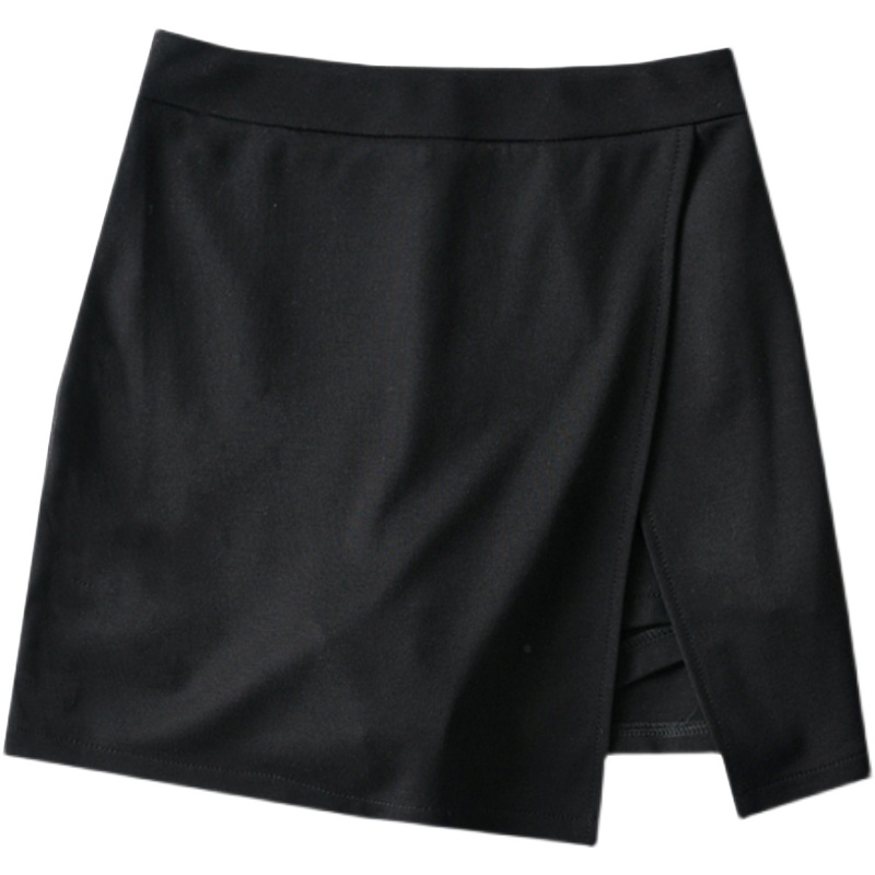 High-Waisted Black A-Line Mini Skirt with Side Slit - Sexy Slim-Fit, Leg-Lengthening Bodycon Style for European and American Fashion High-Waisted Black A-Line Mini Skirt with Side Slit - Sexy Slim-Fit, Leg-Lengthening Bodycon Style for European and American Fashion