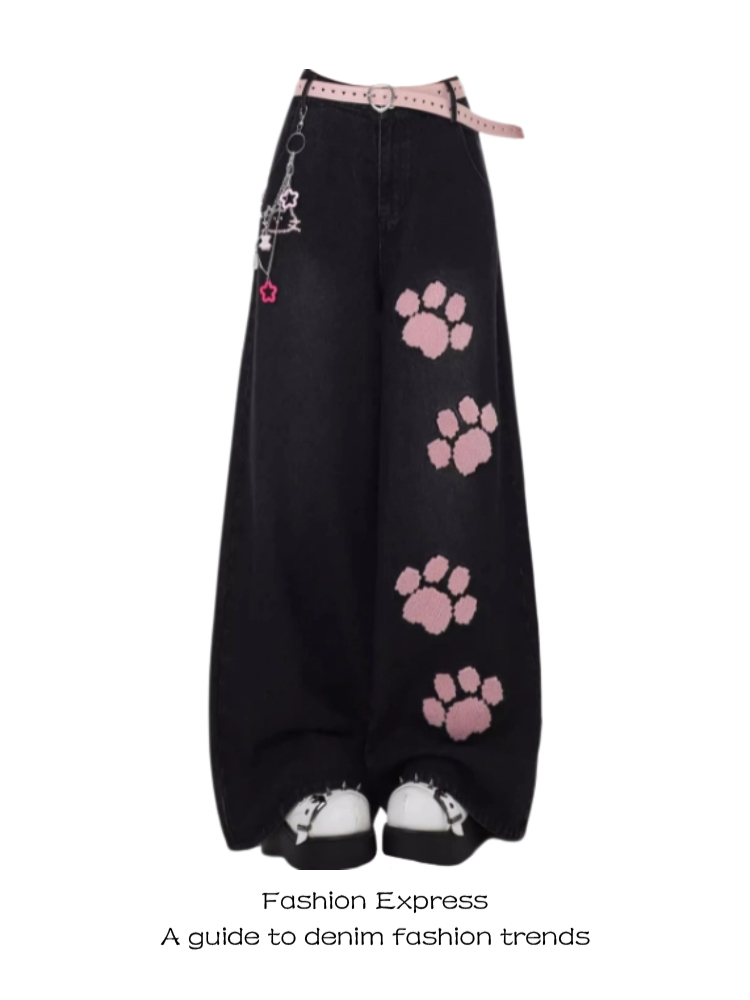 High-Waisted Embroidered Black Jeans for Women - American Style Straight-Leg Trendy Pants for Spring/Summer 2025 High-Waisted Embroidered Black Jeans for Women - American Style Straight-Leg Trendy Pants for Spring/Summer 2025