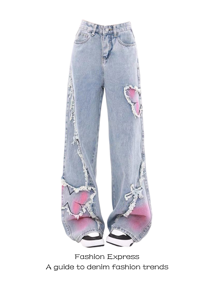 High-Waisted Flared Jeans for Women with Butterfly Embroidery | Vintage Style | 2025 Spring Autumn Fashion | Floor-Length High-Waisted Flared Jeans for Women with Butterfly Embroidery | Vintage Style | 2025 Spring Autumn Fashion | Floor-Length