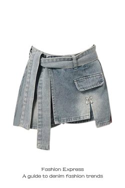 High-Waisted Irregular Split Lace-Up Denim Shorts for Women - Slim Straight Wide-Leg Hot Pants for Autumn Winter 2025