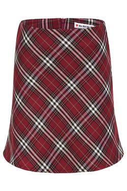 High-Waisted Plaid A-Line Skirt for Women - Retro DIY European American Style for New Year Celebrations