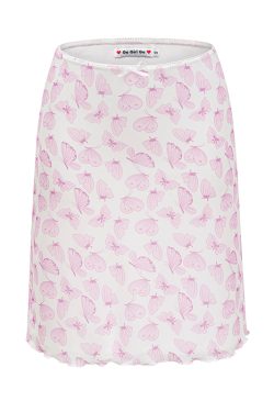 High-Waisted Slim Fit Butterfly Print Half-Length Skirt for Women - Retro European American Style Summer Bodycon Fashion