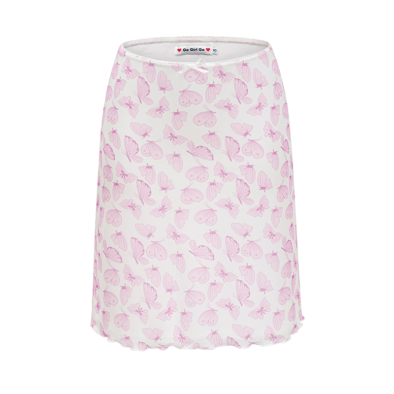 High-Waisted Slim Fit Butterfly Print Half-Length Skirt for Women - Retro European American Style Summer Bodycon Fashion High-Waisted Slim Fit Butterfly Print Half-Length Skirt for Women - Retro European American Style Summer Bodycon Fashion
