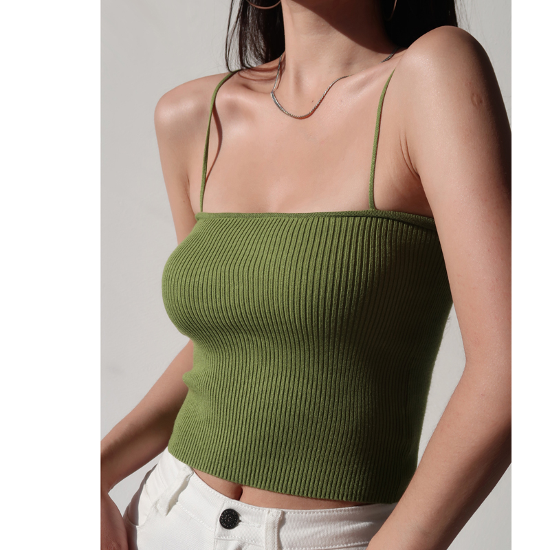 High-Waisted Slim-Fit Strapless Knitted Camisole Tank Top for Women - Solid Color Summer Style, Sexy and Chic Fashion Essential High-Waisted Slim-Fit Strapless Knitted Camisole Tank Top for Women - Solid Color Summer Style, Sexy and Chic Fashion Essential