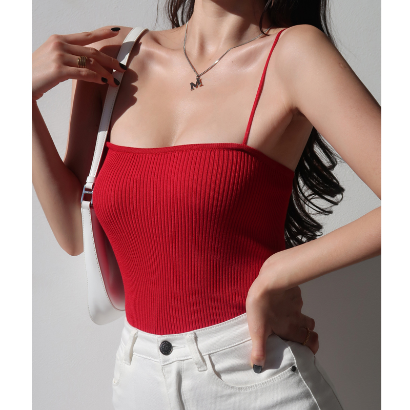 High-Waisted Slim-Fit Strapless Knitted Camisole Tank Top for Women - Solid Color Summer Style, Sexy and Chic Fashion Essential High-Waisted Slim-Fit Strapless Knitted Camisole Tank Top for Women - Solid Color Summer Style, Sexy and Chic Fashion Essential