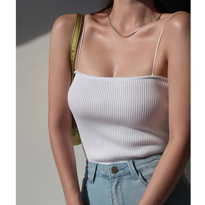 High-Waisted Slim-Fit Strapless Knitted Camisole Tank Top for Women - Solid Color Summer Style, Sexy and Chic Fashion Essential High-Waisted Slim-Fit Strapless Knitted Camisole Tank Top for Women - Solid Color Summer Style, Sexy and Chic Fashion Essential