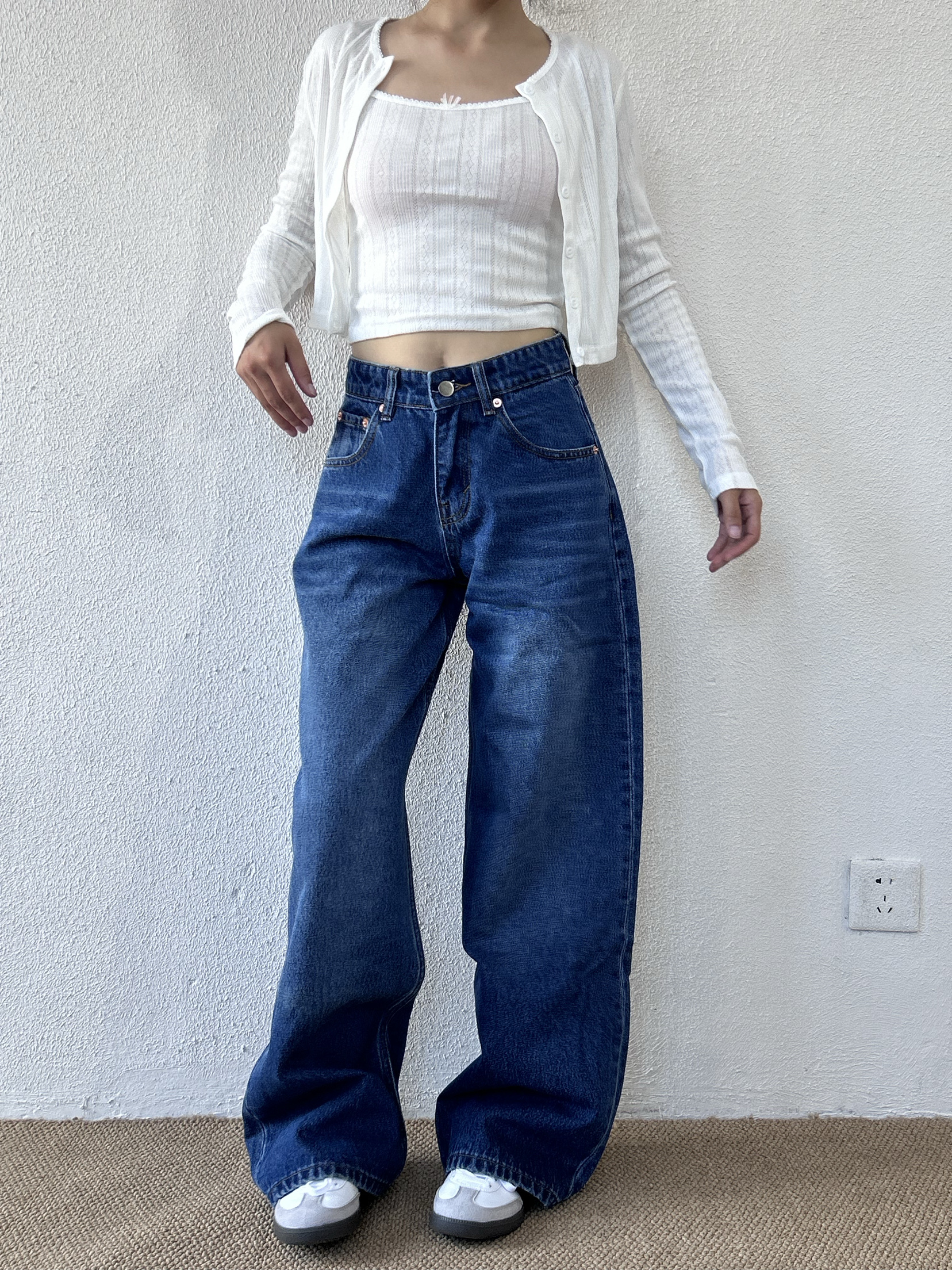 High-Waisted Slim Straight Loose Floor-Length Pants for Petite Women - Trendy Spring High Street Jeans High-Waisted Slim Straight Loose Floor-Length Pants for Petite Women - Trendy Spring High Street Jeans