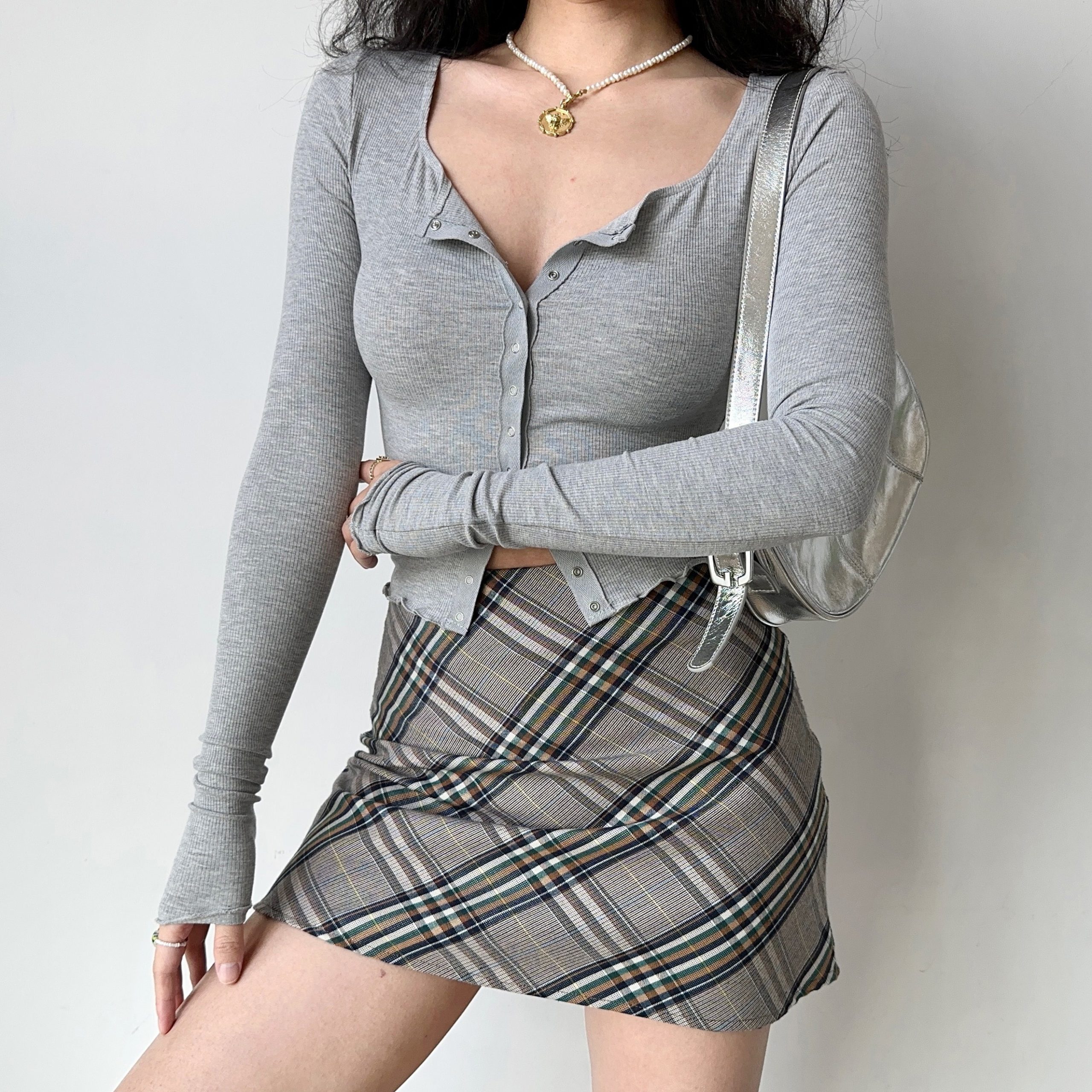 High-Waisted Slimming Plaid A-Line Mini Skirt - Vintage American Style Bodycon Skirt for Women, Perfect for 90s & Y2K Fashion High-Waisted Slimming Plaid A-Line Mini Skirt - Vintage American Style Bodycon Skirt for Women, Perfect for 90s & Y2K Fashion