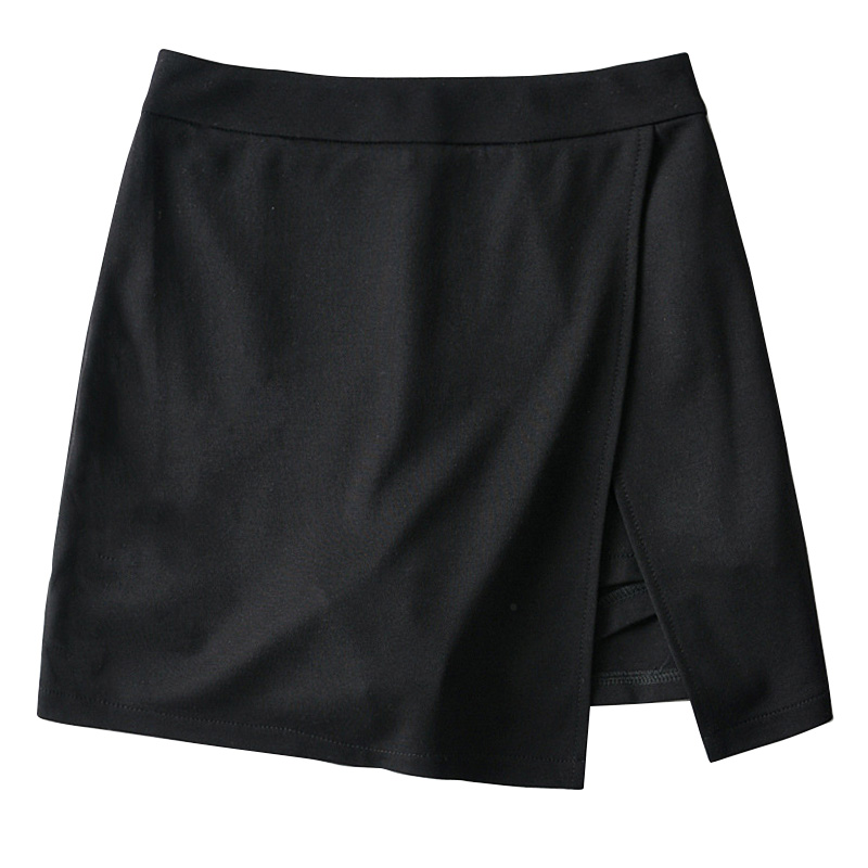 High-Waisted Solid Color Side-Slit Mini Skirt with Safety Shorts - Sexy European & American Style Fashion for Effortless Chic High-Waisted Solid Color Side-Slit Mini Skirt with Safety Shorts - Sexy European & American Style Fashion for Effortless Chic