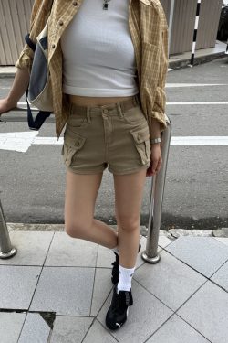 High-Waisted Spicy Girl Denim Shorts for Women - 2025 Summer American Style Washed Hot Pants for a Chic Look