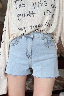 High-Waisted Stretch Denim Shorts for Women - 2024 Spring/Summer American Vintage Hot Pants, Super Versatile Y2K Style