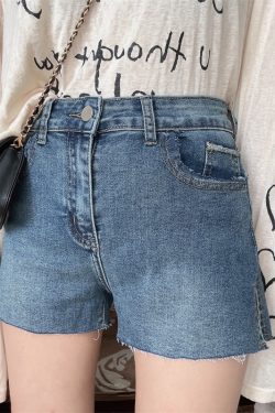 High-Waisted Stretch Denim Shorts for Women - 2024 Spring/Summer American Vintage Hot Pants, Super Versatile Y2K Style