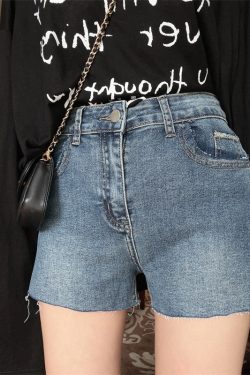 High-Waisted Stretch Denim Shorts for Women - 2024 Spring/Summer American Vintage Hot Pants, Super Versatile Y2K Style