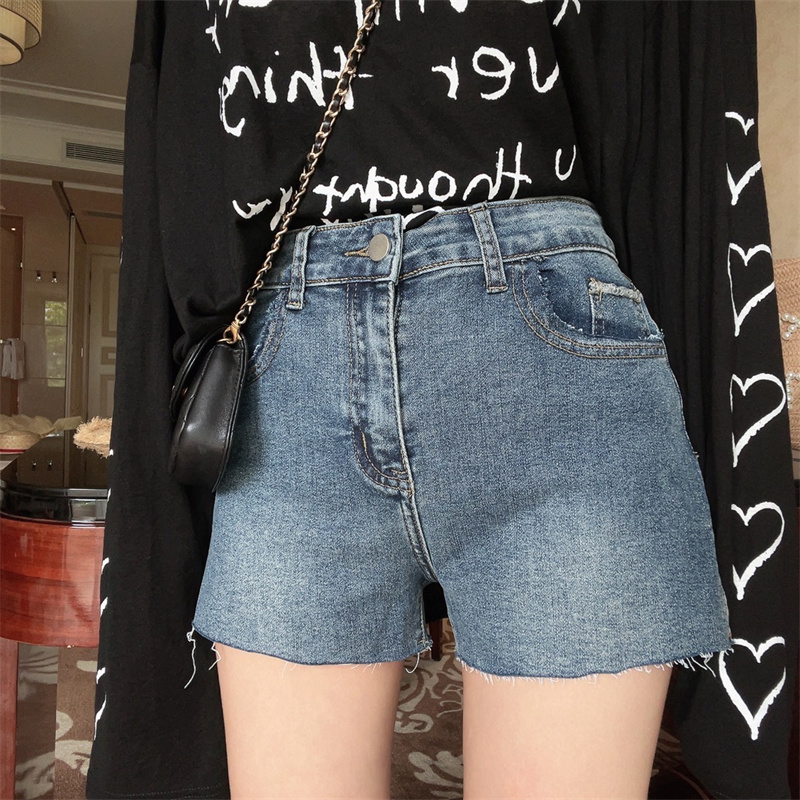 High-Waisted Stretch Denim Shorts for Women - 2024 Spring/Summer American Vintage Hot Pants, Super Versatile Y2K Style High-Waisted Stretch Denim Shorts for Women - 2024 Spring/Summer American Vintage Hot Pants, Super Versatile Y2K Style