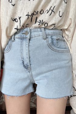 High-Waisted Stretch Denim Shorts for Women - 2024 Spring/Summer American Vintage Hot Pants, Super Versatile Y2K Style