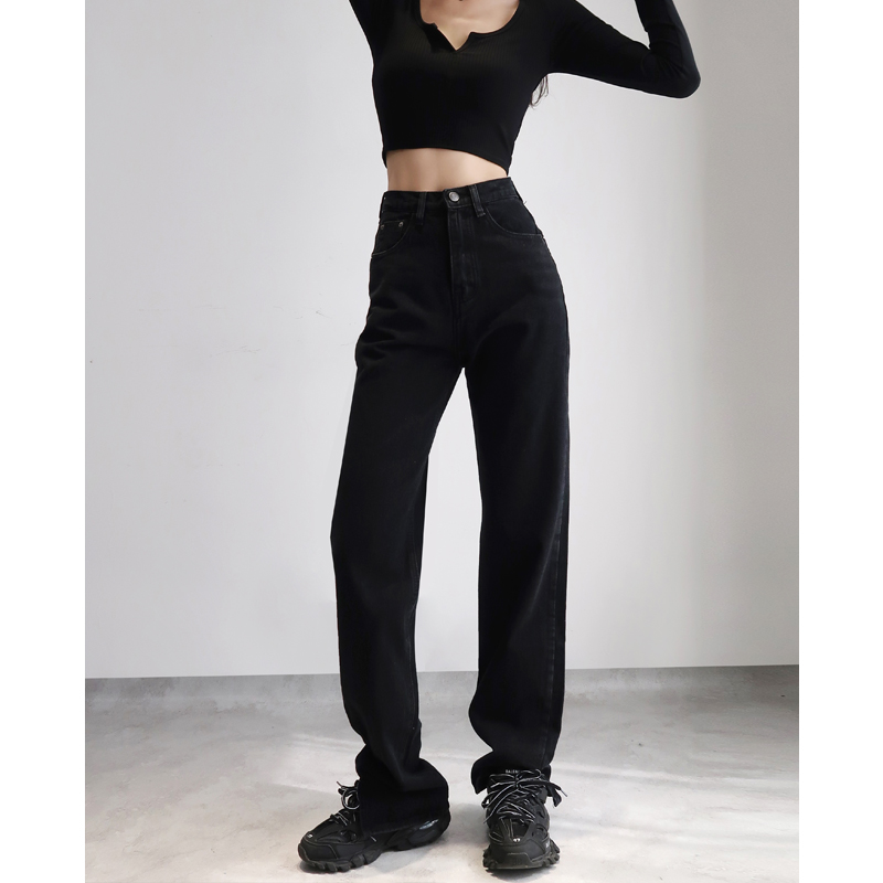 High-Waisted Vintage Wide-Leg Jeans for Women, Distressed with Side Slits, Loose-Fitting, Flattering 90s Style High-Waisted Vintage Wide-Leg Jeans for Women, Distressed with Side Slits, Loose-Fitting, Flattering 90s Style