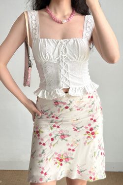 Hollow Floral Pattern Camisole for Women - DIY European American Style Summer Top with Wide Shoulder Straps