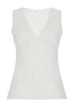 Hot Girl Solid Color Strap Hollow Textured Camisole - Versatile Slim Fit Waist-Defining Top for Y2K and Korean Style Fashion