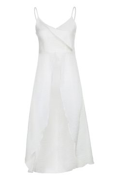 Irregular Flowing Strap White Camisole - Backless Beach Top for Women - Sexy Vacation Style Summer Wear