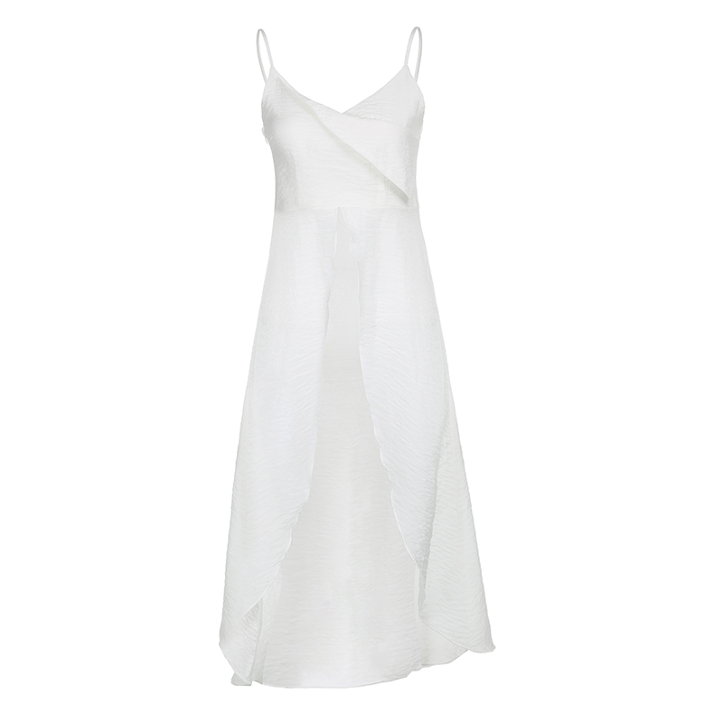 Irregular Flowing Strap White Camisole - Backless Beach Top for Women - Sexy Vacation Style Summer Wear Irregular Flowing Strap White Camisole - Backless Beach Top for Women - Sexy Vacation Style Summer Wear