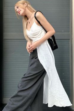 Irregular Flowing Strap White Camisole - Backless Beach Top for Women - Sexy Vacation Style Summer Wear
