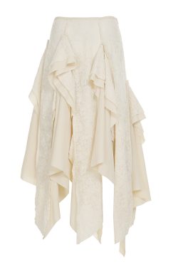 Irregular Vintage Holiday Style Lace Splicing A-Line Half Skirt - Slimming Versatile Long Skirt for Effortless Chic Looks