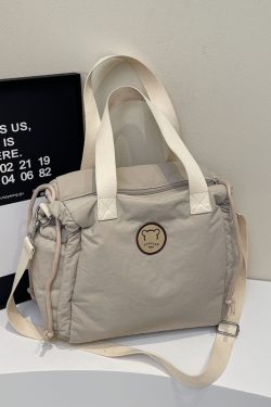 Japanese Harajuku Large-Capacity Canvas Tote Bag for Women - Simple 2025 Student Shoulder Bag for Commuting and Everyday Use