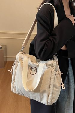 Japanese Harajuku Large-Capacity Canvas Tote Bag for Women - Simple 2025 Student Shoulder Bag for Commuting and Everyday Use