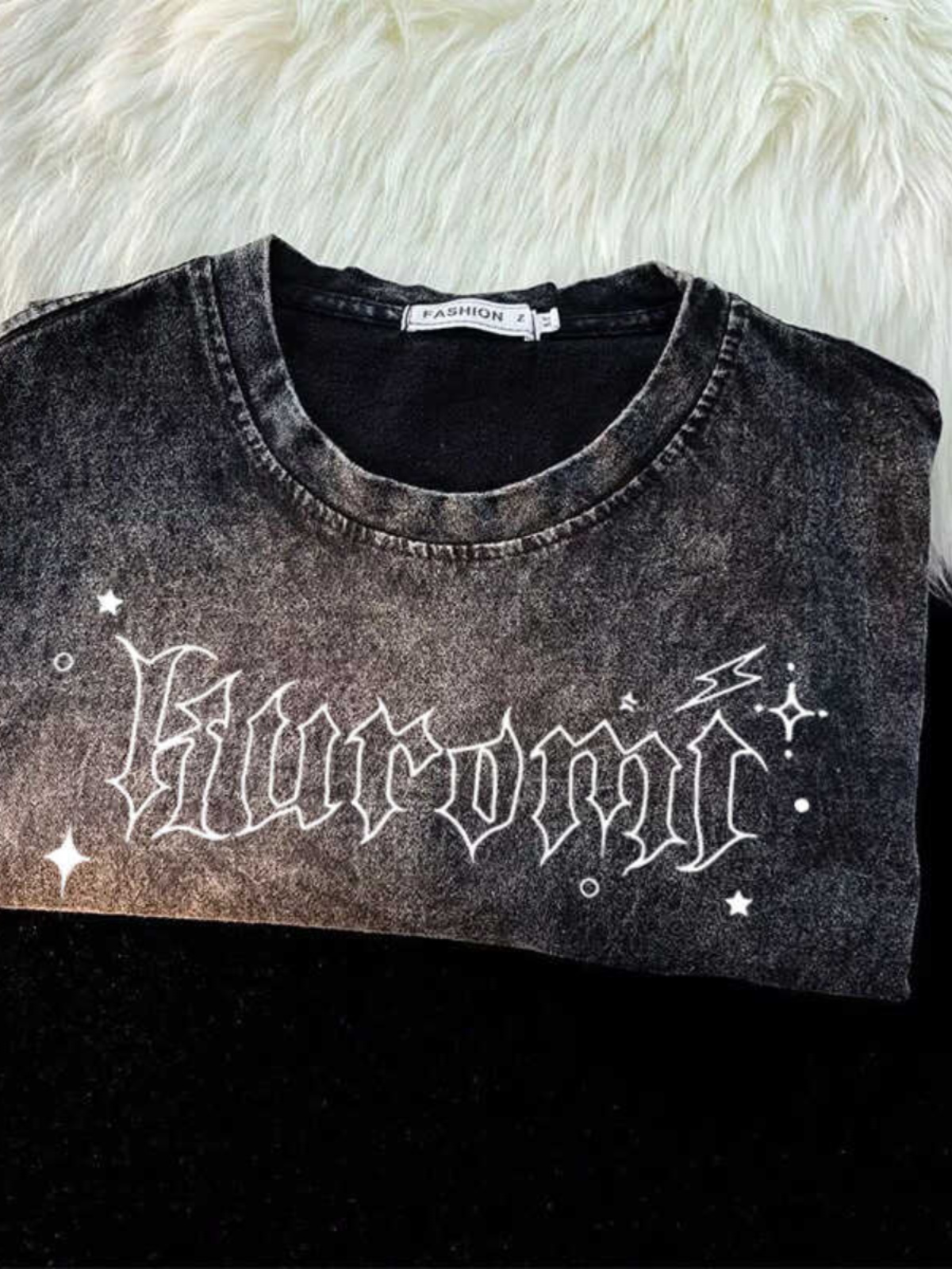 Japanese Kuromi Print Vintage Black Cotton Short Sleeve T-Shirt for Men, Loose Fit High Street Trendy Wear Japanese Kuromi Print Vintage Black Cotton Short Sleeve T-Shirt for Men, Loose Fit High Street Trendy Wear