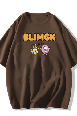 Japanese Retro Lazy Chic Short Sleeve T-Shirt for Men & Women, Plus Size Loose Fit Pure Cotton Couple Outfit