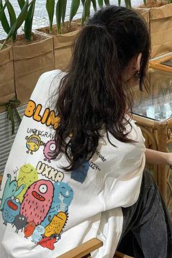 Japanese Retro Lazy Chic Short Sleeve T-Shirt for Men & Women, Plus Size Loose Fit Pure Cotton Couple Outfit