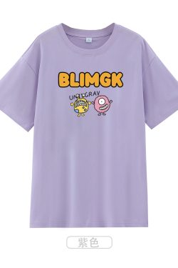 Japanese Retro Lazy Chic Short Sleeve T-Shirt for Men & Women, Plus Size Loose Fit Pure Cotton Couple Outfit