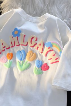 Japanese Retro Streetwear Pure Cotton Short Sleeve T-Shirt for Men and Women Plus Size Loose Fit Couple Top