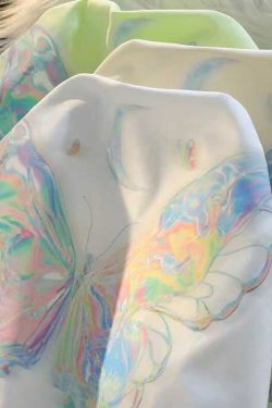 Japanese-Style Butterfly Print Cotton Short Sleeve T-Shirt for Men and Women, Plus Size Loose Summer Couple Top