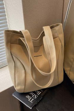 Japanese-Style Canvas Tote Bag for Women, Trendy Large Capacity Shoulder Bag for School, Commuting, and Everyday Use 2025