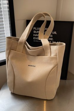 Japanese-Style Canvas Tote Bag for Women, Trendy Large Capacity Shoulder Bag for School, Commuting, and Everyday Use 2025