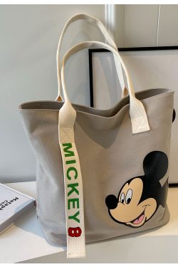 Japanese-Style Cartoon Single-Shoulder Canvas Tote Bag for Women – Versatile, Large Capacity, Perfect for Students and Commuting