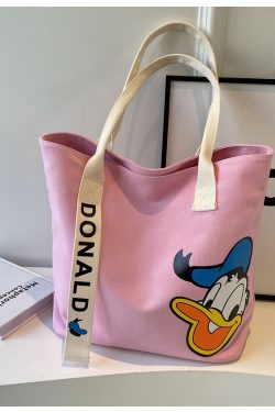 Japanese-Style Cartoon Single-Shoulder Canvas Tote Bag for Women – Versatile, Large Capacity, Perfect for Students and Commuting