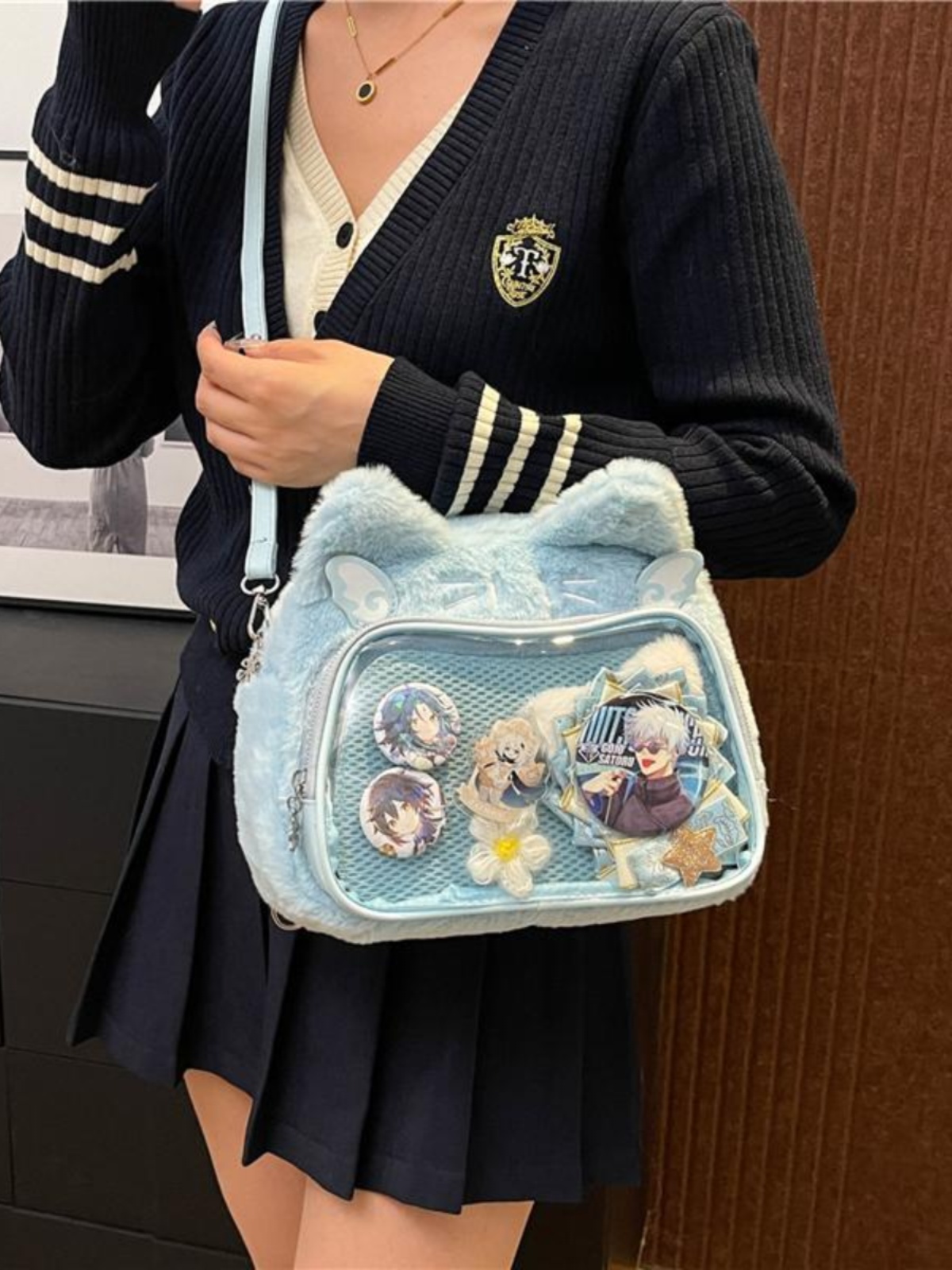 Japanese-Style Cute Cartoon Plush Crossbody Backpack for Spring/Summer 2025 - Trendy Hot Girl Double Shoulder Bag Japanese-Style Cute Cartoon Plush Crossbody Backpack for Spring/Summer 2025 - Trendy Hot Girl Double Shoulder Bag