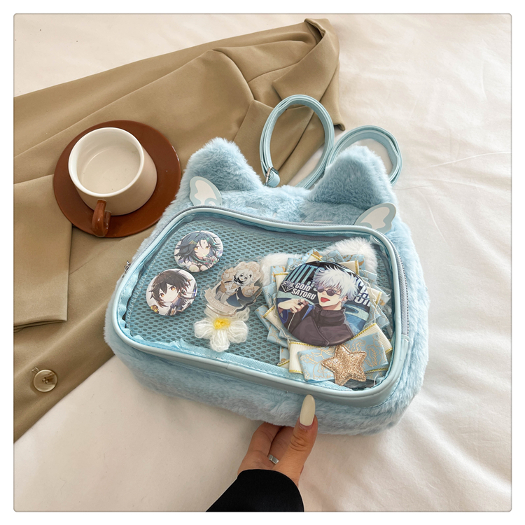 Japanese-Style Cute Cartoon Plush Crossbody Backpack for Spring/Summer 2025 - Trendy Hot Girl Double Shoulder Bag Japanese-Style Cute Cartoon Plush Crossbody Backpack for Spring/Summer 2025 - Trendy Hot Girl Double Shoulder Bag