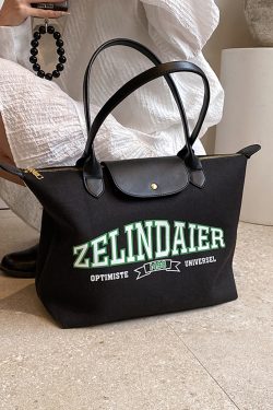 Japanese-Style Large Capacity Canvas Tote Bag for Women - 2025 Spring Summer Letter Print Handheld Shoulder Commuter Bag