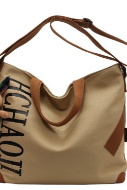 Japanese-Style Large Capacity Canvas Tote Bag for Women - Versatile Casual Commuting Handbag & Crossbody Bag