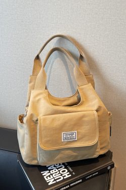 Japanese-Style Oxford Cloth Tote Bag for Women - 2025 Model, Large Capacity Handheld Shoulder Bag for Commuting and Classes