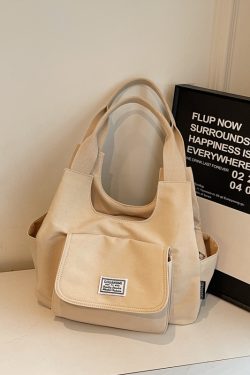 Japanese-Style Oxford Cloth Tote Bag for Women - 2025 Model, Large Capacity Handheld Shoulder Bag for Commuting and Classes