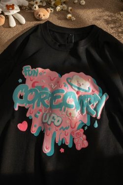 Japanese-Style Retro Cartoon Bear Cotton Short-Sleeve T-Shirt Plus Size for Women & Men - Trendy Loose Fit for Y2K Fashion