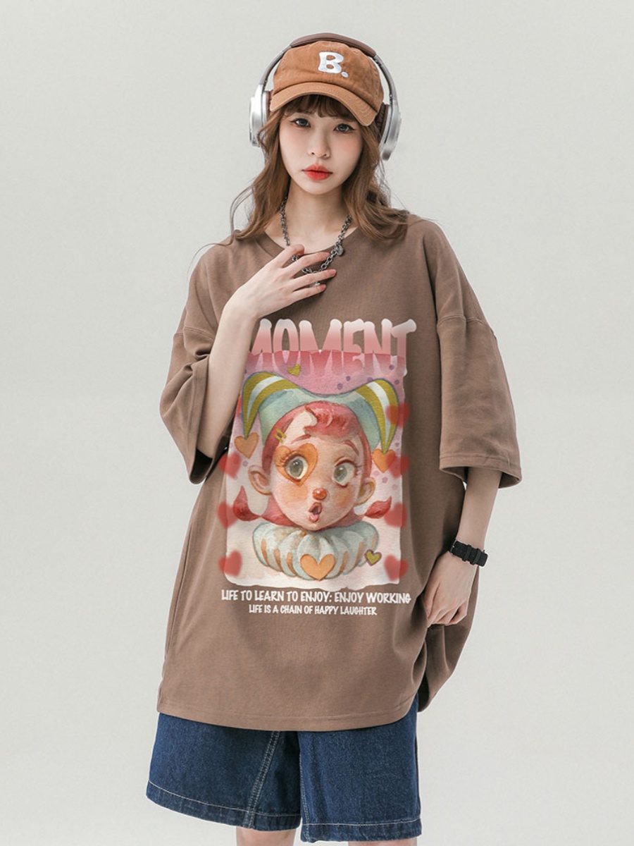 Japanese-Style Retro Cotton Short Sleeve T-Shirt for Men & Women, Plus Size Loose Fit Casual Couple Top Japanese-Style Retro Cotton Short Sleeve T-Shirt for Men & Women, Plus Size Loose Fit Casual Couple Top